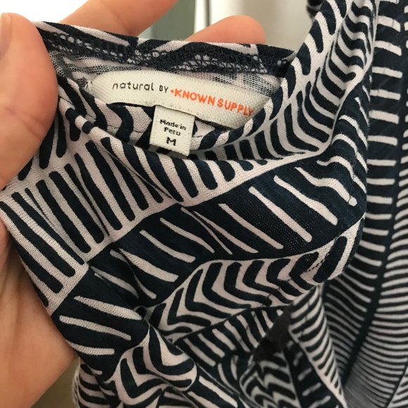 Natural By KNOWN SUPLY PETRA Organic Cotton Jumpsuit Romper (M) Lavender/Blue - Picture 9 of 10